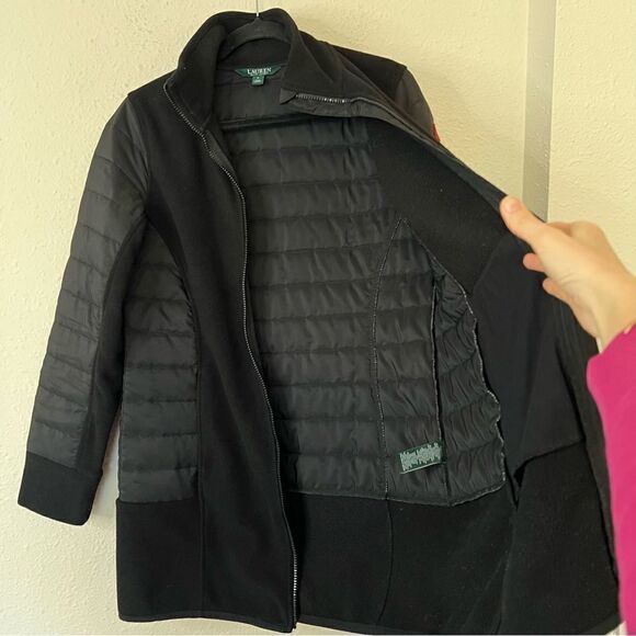 Lauren Ralph Lauren Zip Up Black Jacket Size Medium - Picture 8 of 9